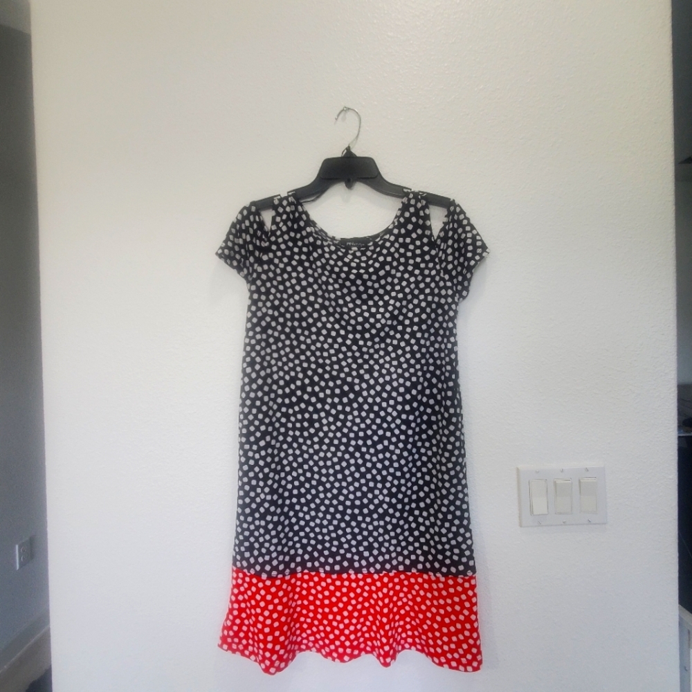 Black Polka Dot Dress‎ with Red Hem RN Studio by Ronni Nicole Size 12P For Woman